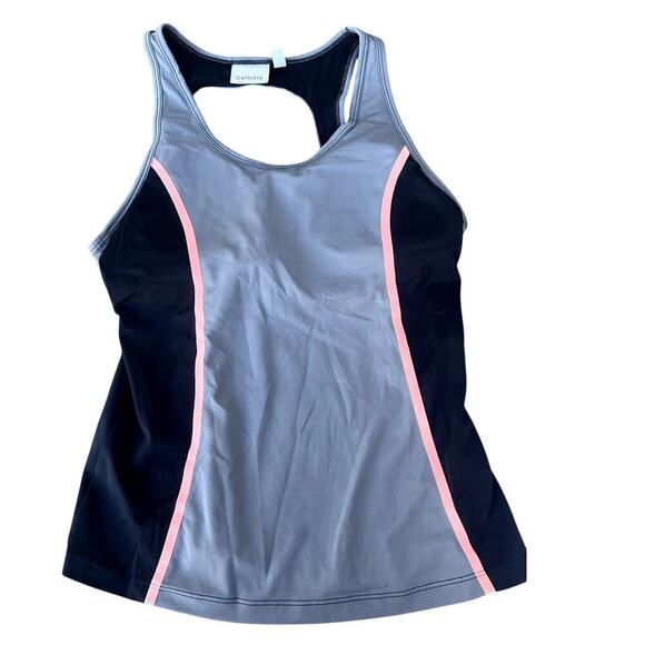 Athleta tank top with open back and built in bra, women's size S - Picture 1 of 4